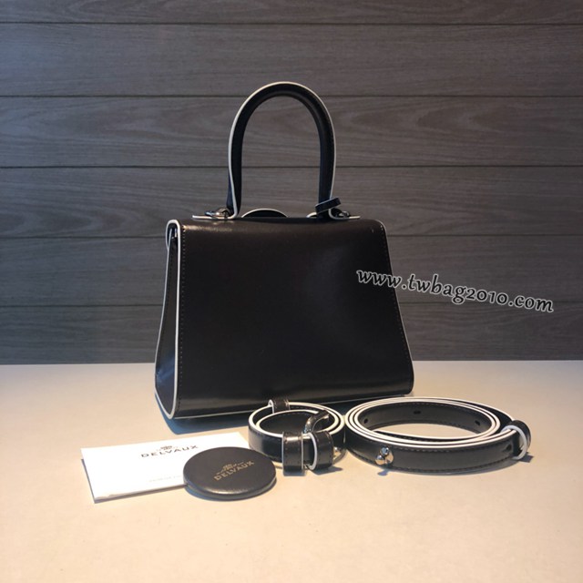 Delvaux新款雙環頂級brilliant box皮橡木灰手提女包 德爾沃專櫃brilliant小號手袋 bxs1091